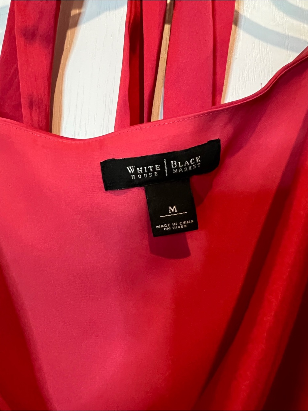 White House Black Market Red One-Shoulder Satin Dress - Picture 6 of 13